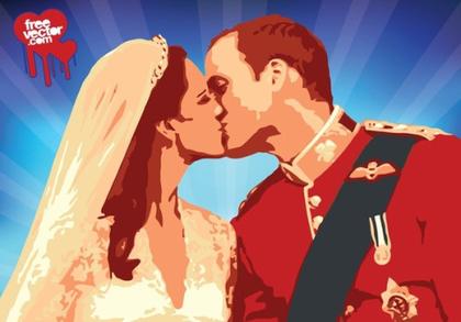 William Kate Kiss Free Vector