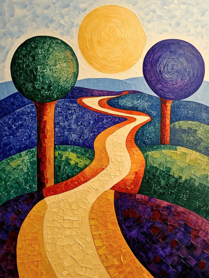 Winding Path Under a Golden Sun
