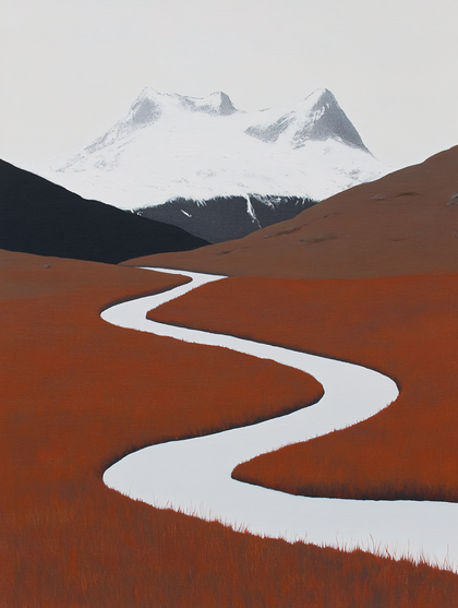 Winding River Through Autumn Landscape