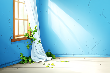 Window With Vine and Curtain