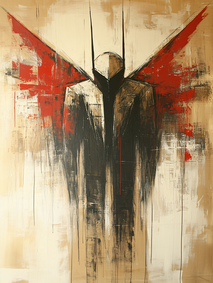 Winged Figure in Abstract Style