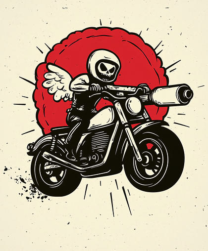 Winged Skeleton Biker