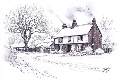 Winter Cottage Scene