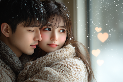 Winter Embrace of a Loving Couple