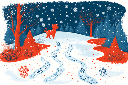 Winter Forest Dog