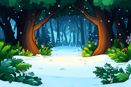 Winter Forest Path