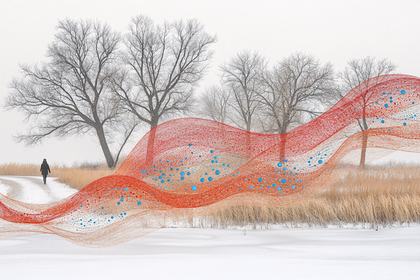 Winter Landscape With Abstract Overlay