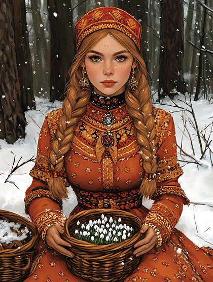 Winter Maiden with Snowdrops
