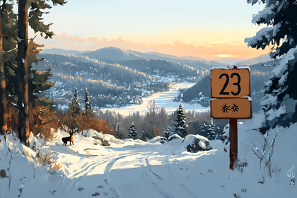 Winter Mountain Trail Sign