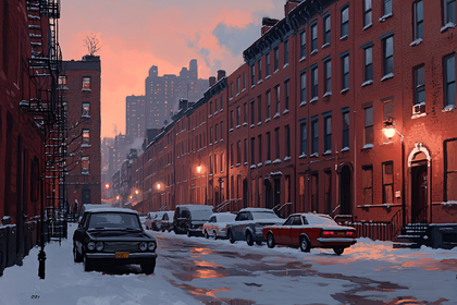 Winter New York Street Scene
