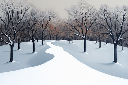 Winter Path Through Bare Trees