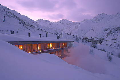 Winter Retreat in Snowy Mountains