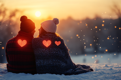 Winter Romance at Sunset