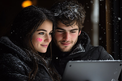 Winter Romance with Tablet