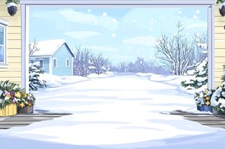 winter snow garage