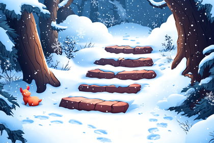 Winter Steps In Forest