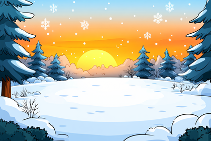 Winter Sunset Landscape