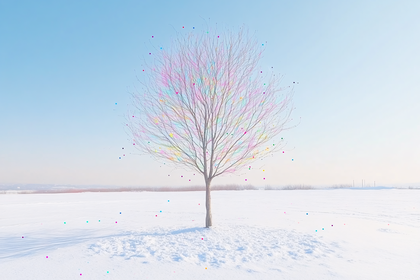 Winter Tree With Colorful Dots