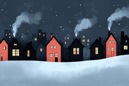 Winter Village at Night