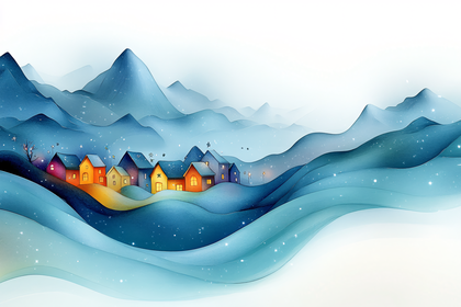 Winter Village Landscape