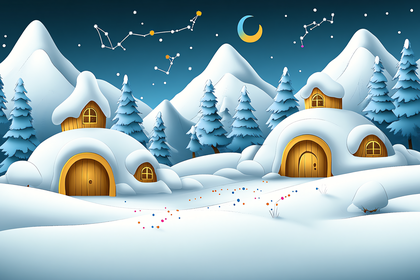 Winter Village Night