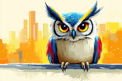 Wise Owl on Perch