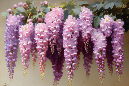 Wisteria Blossoms Painting