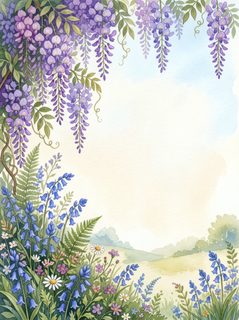 Wisteria floral border