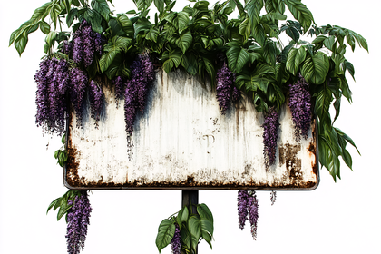 Wisteria-Draped Sign