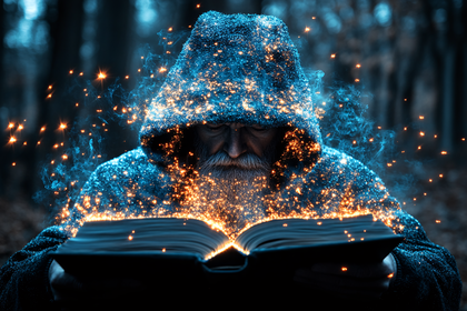 Wizard Reading Spell Book