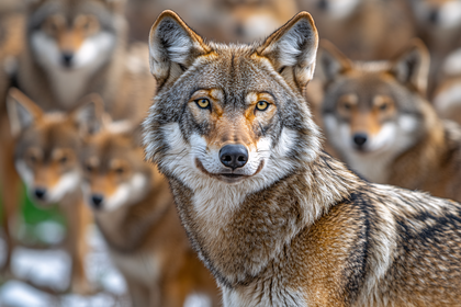 Wolf Pack Leader Staring