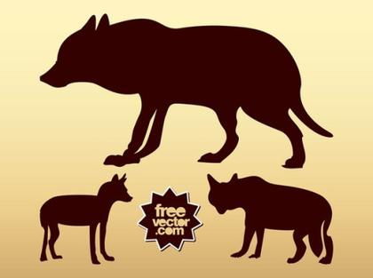 Wolf Silhouettes Free Vector