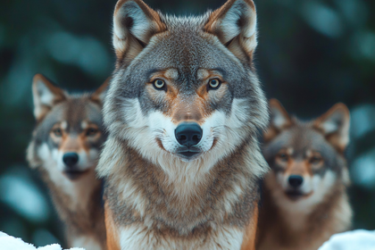 Wolves Staring Intensely