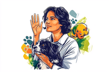 Woman and Dogs
