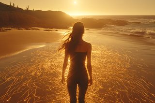 Woman at Beach Sunset
