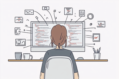 Woman Coding At Computer
