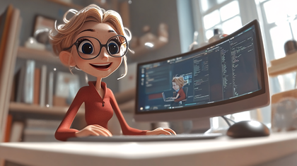 Woman Coding At Desk