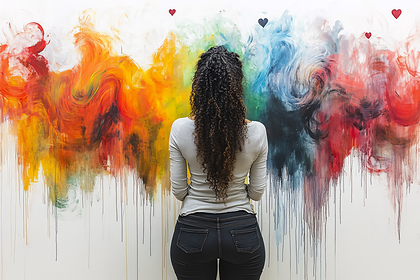 Woman Contemplating Abstract Art