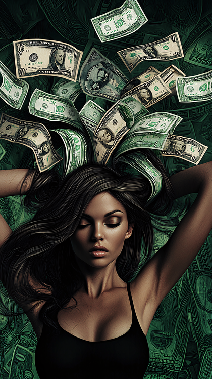Woman Crowned with Money