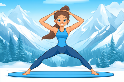 Woman Doing Yoga in Winter