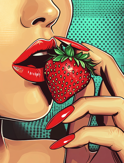 Woman Eating Strawberry