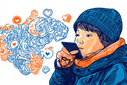 Woman Engaged with Social Media