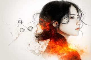 Woman Enveloped in Flames