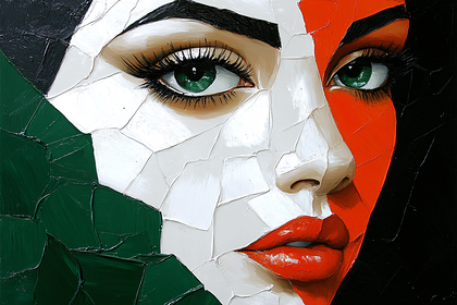 Woman Face Palette Knife Art