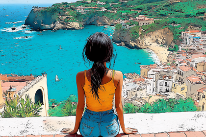 Woman Gazing at Coastal Vista