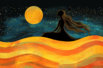 Woman Gazing at Moon