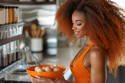 Woman Holding Bowl of Eggs