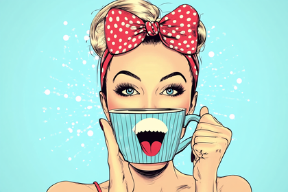 Woman Holding Funny Mug