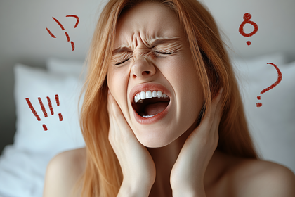 Woman in Agony with Red Hair