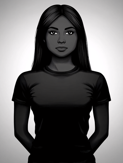 Woman In Black T-Shirt